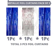 Premium Metallic Tinsel Foil Fringe Curtains(3 Pieces) Birthday Baby Shower Bride To Be Wedding Engagement Celebration Anniversary Love First-thumb1