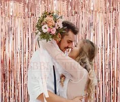 Premium Metallic Tinsel Foil Fringe Curtains(3 Pieces) Birthday Baby Shower Bride To Be Wedding Engagement Celebration Anniversary Love First-thumb2