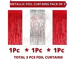 Premium Metallic Tinsel Foil Fringe Curtains(3 Pieces) Birthday Baby Shower Bride To Be Wedding Engagement Celebration Anniversary Love First-thumb1