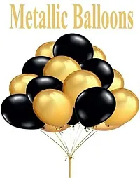 Solid Happy Birthday Golden Foil Letter Balloons(Gold, Black, Pack Of 65)-thumb1