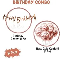 Set Of 9 Pieces rose Gold Birthday Combo For Birthday Decoration Items For Girls/ Balloons For Girl Birthday Party-thumb1