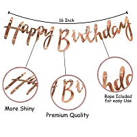 Rose Gold Happy Birthday Banner, 8 Pieces Rose Gold Confetti Balloon And 1 Set LED Light 9 Meter Long.-thumb2