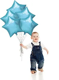 5 Pieces 18 Light Blue Star Foil Balloons For Birthday Decoration Items For Boys Or Girls/1st Birthday Decoration/Baby Shower-thumb1