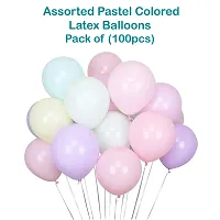 Pastel Rubber Balloons For Birthday Party For Baby Shower / Birthday / Party Decoration (Pack Of 100 Pieces, Multicolor)-thumb1