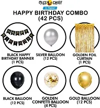 Solid Happy Birthday Decoration Kit Combo (Black, Pack Of 42)-thumb1