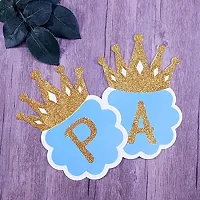 Prince Glitter Blue And Gold Happy Birthday Crown Banner / Happy Birthday Banner For Boys / Birthday Banner / Happy Birthday Decoration-thumb1