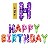 Happy Birthday Letters Foil Balloon Set Decoration Combo With 50 Polka Dot Balloon, Birthday Balloons For Decoration-thumb1