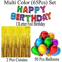 (65 Pieces) Happy Birthday Balloons For Decoration Kit Multi Dot Happy Birthday Letter And Gold Curtain Foil With HD Metallic-thumb1