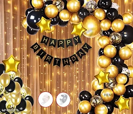 92 Pieces Combo Of Birthday Balloons Decoration With Light Kit Items Combo