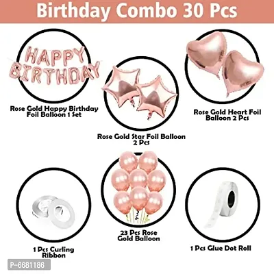 Rose Gold Birthday Decorations Items For Party- 30 Pieces-thumb2