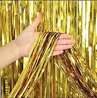 Golden Foil Curtains- 4 Pieces-thumb1