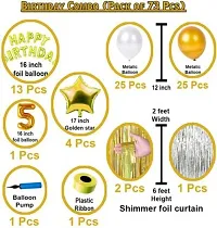 Fifth/5Th Happy Birthday Combo/Kit Pack Material For Party Decorations (Pack Of 73) Gold (Set Of 73)-thumb1