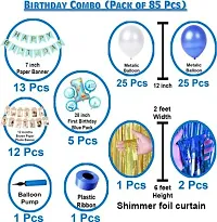 Baby Boy First/1st Happy Birthday Room/Wall Party Decorations Combo/Kit Pack Blue Color Theme (Pack Of 85) Blue (Set Of 85)-thumb1