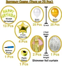 Happy Birthday Combo/Kit Pack For Golden Theme Party Decorations (Pack Of 72) Gold (Set Of 72)-thumb1