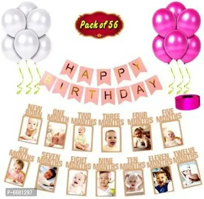 First/1st Happy Birthday Photo Banner Combo/Kit Pack For Party Decorations (Set Of 33)