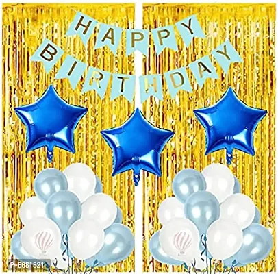 Blue Birthday Party Decorations Set For Boys Birthday Decorations , Pack Of 56