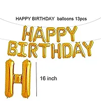 Happy Birthday Gold, Black Balloons With Crown Balloon For Birthday Decoration Pack Of 66-thumb2
