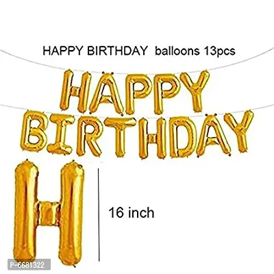 Happy Birthday Gold, Black Balloons With Crown Balloon For Birthday Decoration Pack Of 66-thumb3