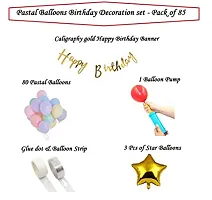 85 Pieces Calligraphy Birthday Banner With Pastel Balloons With Hand Balloon Pump and Glue Dot, Balloon Arch For Girls Wife Mom Happy Birthday Decorations Items Set-thumb1