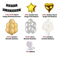 Golden and Silver Birthday Balloons For Decoration - Pack Of 53 Pieces-thumb1