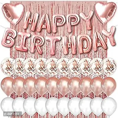 Rose gold Birthday Decoration Items -47 Pieces Items-thumb0