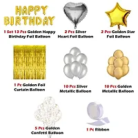 Golden Birthday Decoration Items - Pack Of 44 Pieces-thumb1