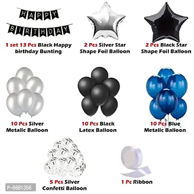 Blue And Black Birthday Decoration Item - Pack Of 53 Pieces-thumb2