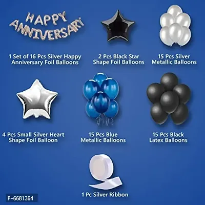 Blue and Black Anniversary Decoration For Home - 68 Pieces Combo-thumb2