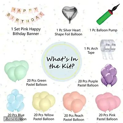 Multicolor Birthday Balloon Decoration Items - Pack Of 124 Pieces-thumb2