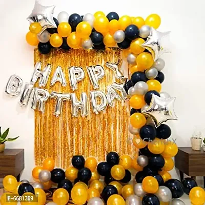 Golden Birthday Decoration Items - 65 Pieces Combo