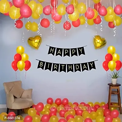 Red And Golden Birthday Decoration Items - 34 Pieces Items