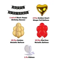 Red And Golden Birthday Decoration Items - 34 Pieces Items-thumb1