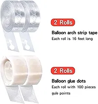 Balloon Arch Strip And Glue Dots Kit, 2 Roll 16 Feet Double Hole Garland Strips Tape And 200 Glue Point Stickers-thumb1