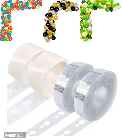 Balloon Arch Strip And Glue Dots Kit, 2 Roll 16 Feet Double Hole Garland Strips Tape And 200 Glue Point Stickers-thumb0