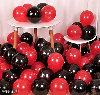 50 Pieces Red, Black Metallic Balloons For Birthday Decoration-thumb0