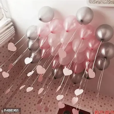 Pink Silver Balloons Diwali Decoration