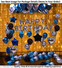 Happy Birthday Decoration Kit Combo  54Pcs Blue Banner Balloon with Led Light Birthday Decorations Items Set for Bday Lights Pack Set  Boys  First  2nd 3rd Theme-thumb2