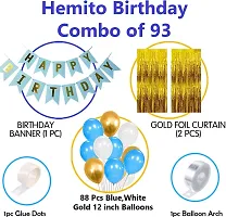 93Pcs Happy Birthday Balloons Decoration Items Combo Kit Blue Gold White&nbsp;&nbsp;(Set of 93)-thumb1