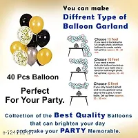 Black Happy Birthday Decoration Items  1pc black happy birthday banner  12pcs black  12pcs gold  12pcs silver and 4pcs golden confetti  41pcs Set Combo Happy Birthday Paper Banner Balloon Metallic Confetti for Husband Wife Mom and Dad.-thumb2