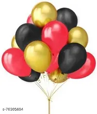 Solid Happy Birthday Balloon Set Of 35 Balloons 1 Happy Birthday Black Paper Banner 1 Light 2 Gold Star Foil Balloon 18  1 Red Star Foil Balloon 18  30 Red Gold Black Metallic balloon For Birthday Decoration-thumb2