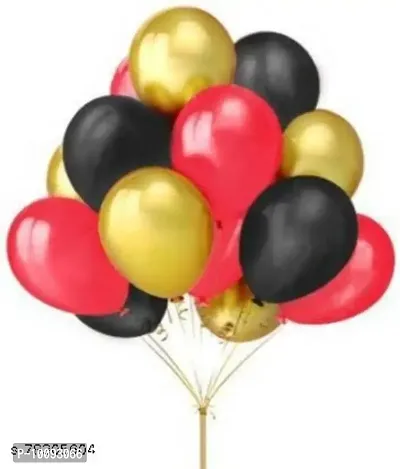 Solid Happy Birthday Balloon Set Of 35 Balloons 1 Happy Birthday Black Paper Banner 1 Light 2 Gold Star Foil Balloon 18  1 Red Star Foil Balloon 18  30 Red Gold Black Metallic balloon For Birthday Decoration-thumb3