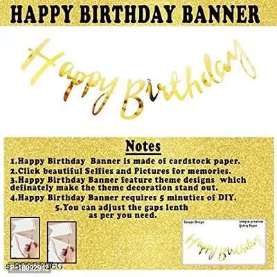 Happy Birthday Cursive Banner   2 Star Foil Balloons   2 Fringe Foil Curtain   30 Metallic Latex Balloons (Blue  Gold   Silver)-thumb3