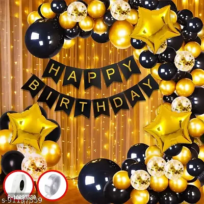 Happy Birthday Decorations for Boys Girls  Adults With Star Foil  Happy Birthday Banner  Metallic Balloons-thumb0