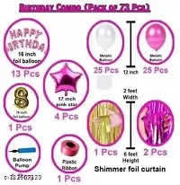 Girl eight 8th happy birthday PINK combo kit for party decorations  (Set of 73)-thumb1