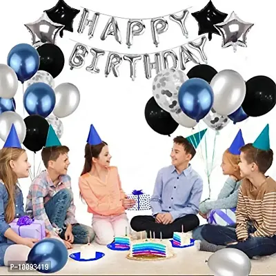 Happy Birthday Balloons Decoration Kit   53 Pcs Set   for Husband Kids Boys Balloons Decorations Items Combo   Helium Letters Foil Balloon Banner  Latex Metallic Balloon-thumb2