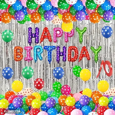 Multicolour Birthday Decoration Happy Birthday Decorations Kit for Boys and Girls Multicolour Balloons For Decoration   Multicolour Birthday Decorations Kit   Set of 33-thumb0