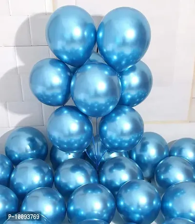 Premium Metallic Latex Balloons Pack of 50 Blue Balloons for Decoration Balloon&nbsp;&nbsp;(Blue  Pack of 50)-thumb0