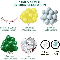 Birthday Decoration Items Combo kit for Boys Girls with Balloons Banner Confetti&nbsp;&nbsp;(Set of 63)-thumb1