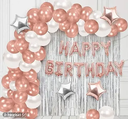 happy birthday 13 letter rose gold 2silver curtain 2 silver 2 rose gold star 50 rese gold silver  white ballon arch glue pack 71-thumb0