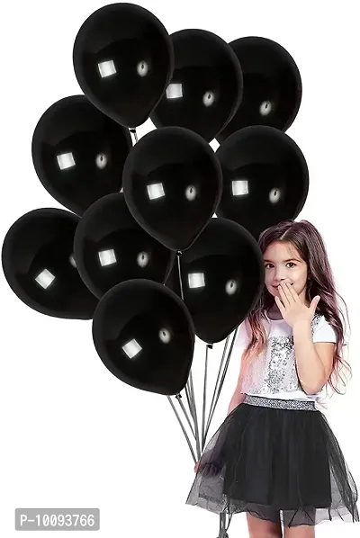 Premium Metallic Latex Balloons Pack of 50 Black Balloons for Decoration Balloon&nbsp;&nbsp;(Black  Pack of 50)-thumb4